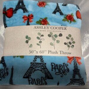 ASHLEY COOPER HOME COLLECTION PLUSH THROW PARIS EIFFEL TOWER 50 X 60